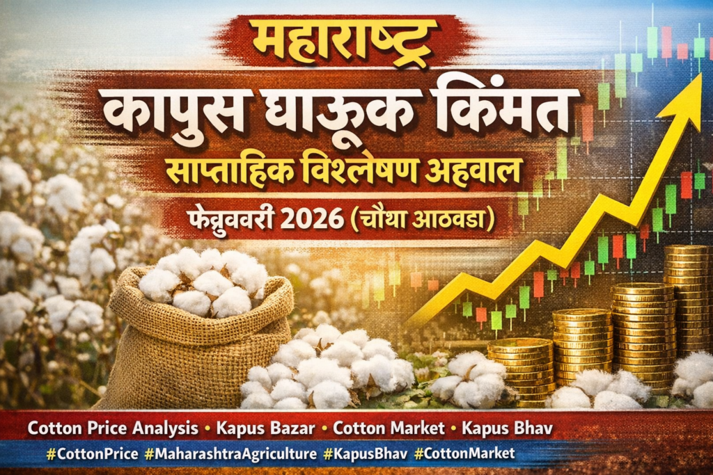 महाराष्ट्र कापूस घाऊक किंमत साप्ताहिक विश्लेषण अहवाल - फेब्रुवारी २०२६ (चौथा आठवडा)
